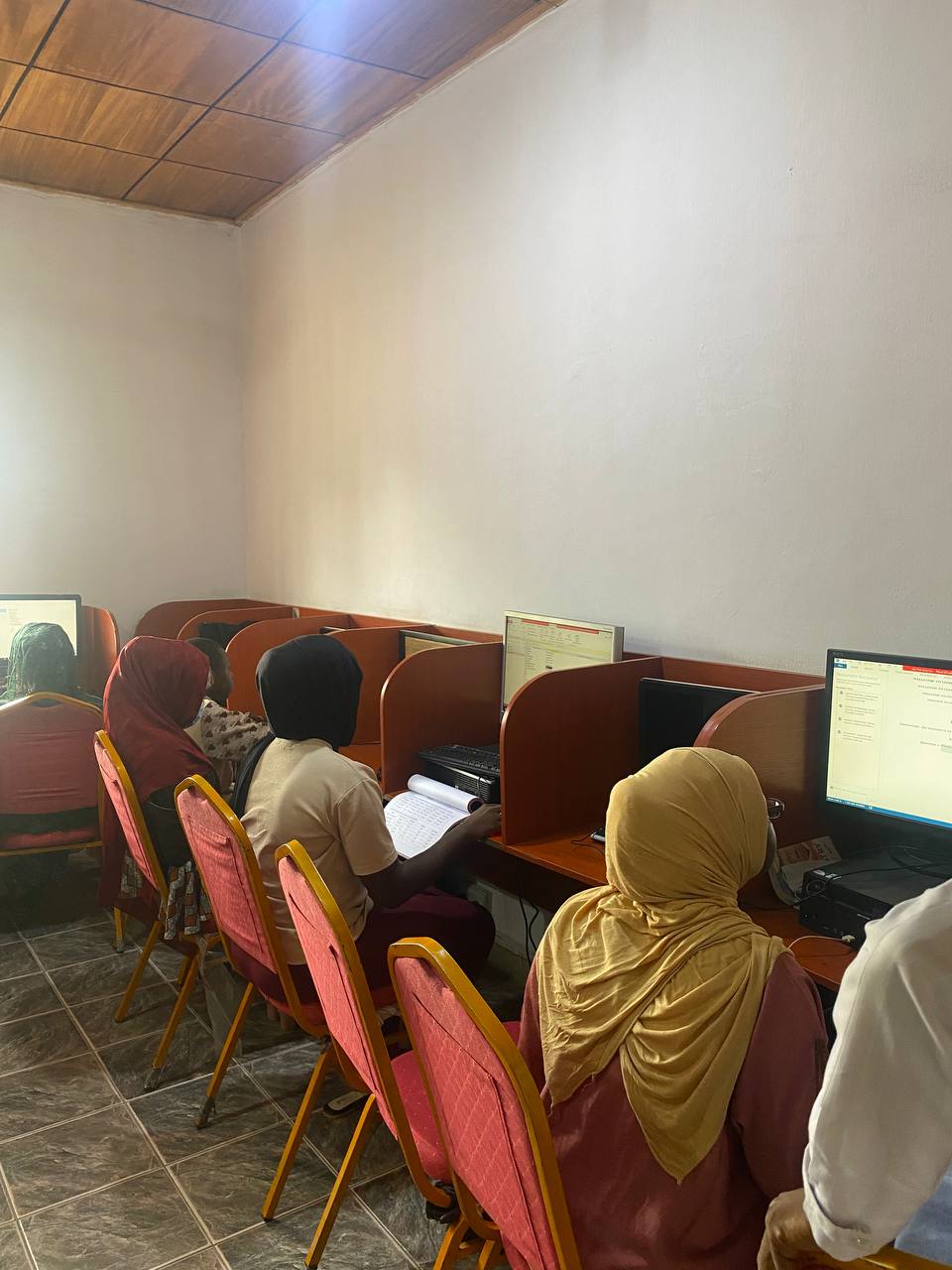 Learners at work during a lab session
